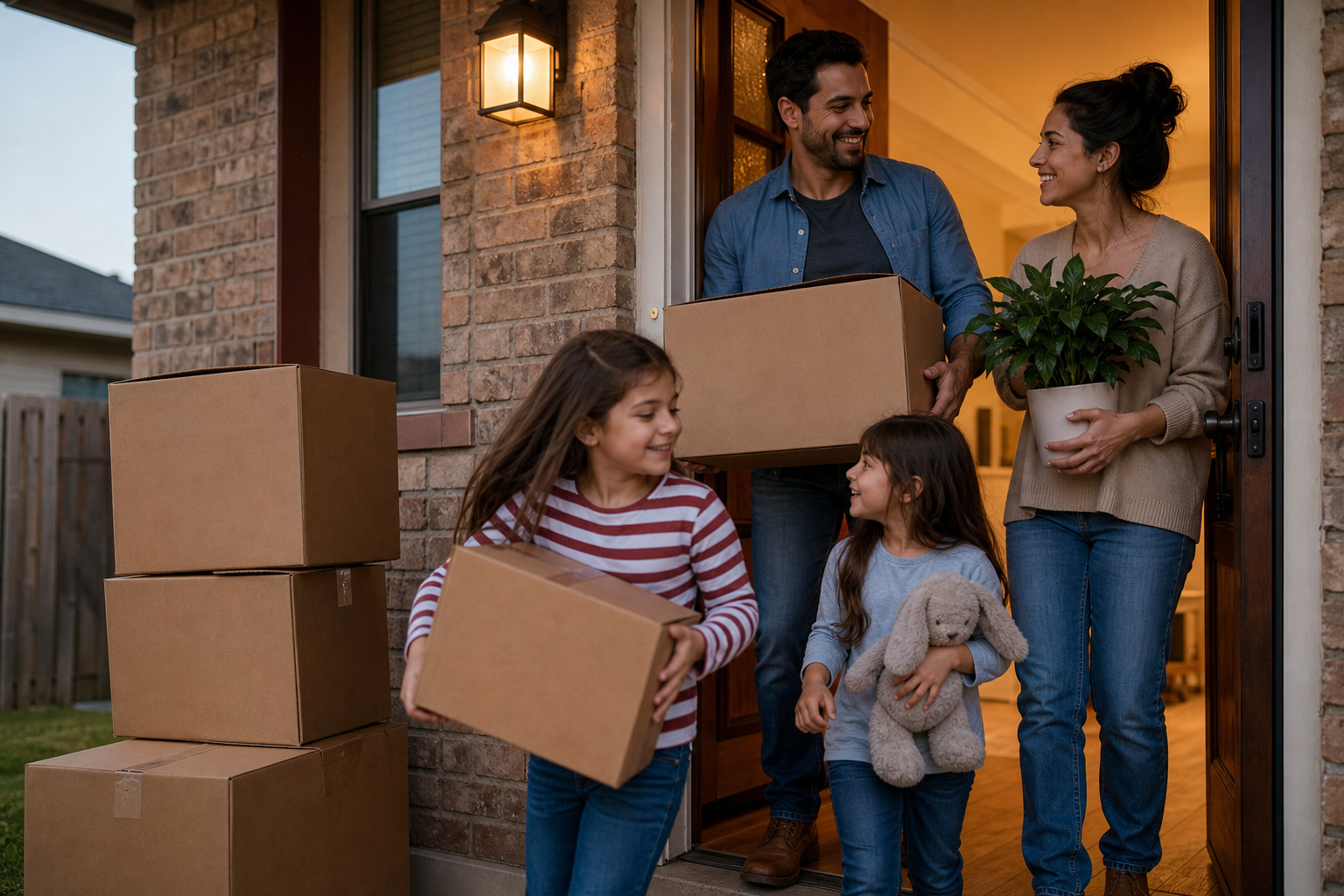 Texas family moving into a new home with the lights already on after signing up for no deposit electricity