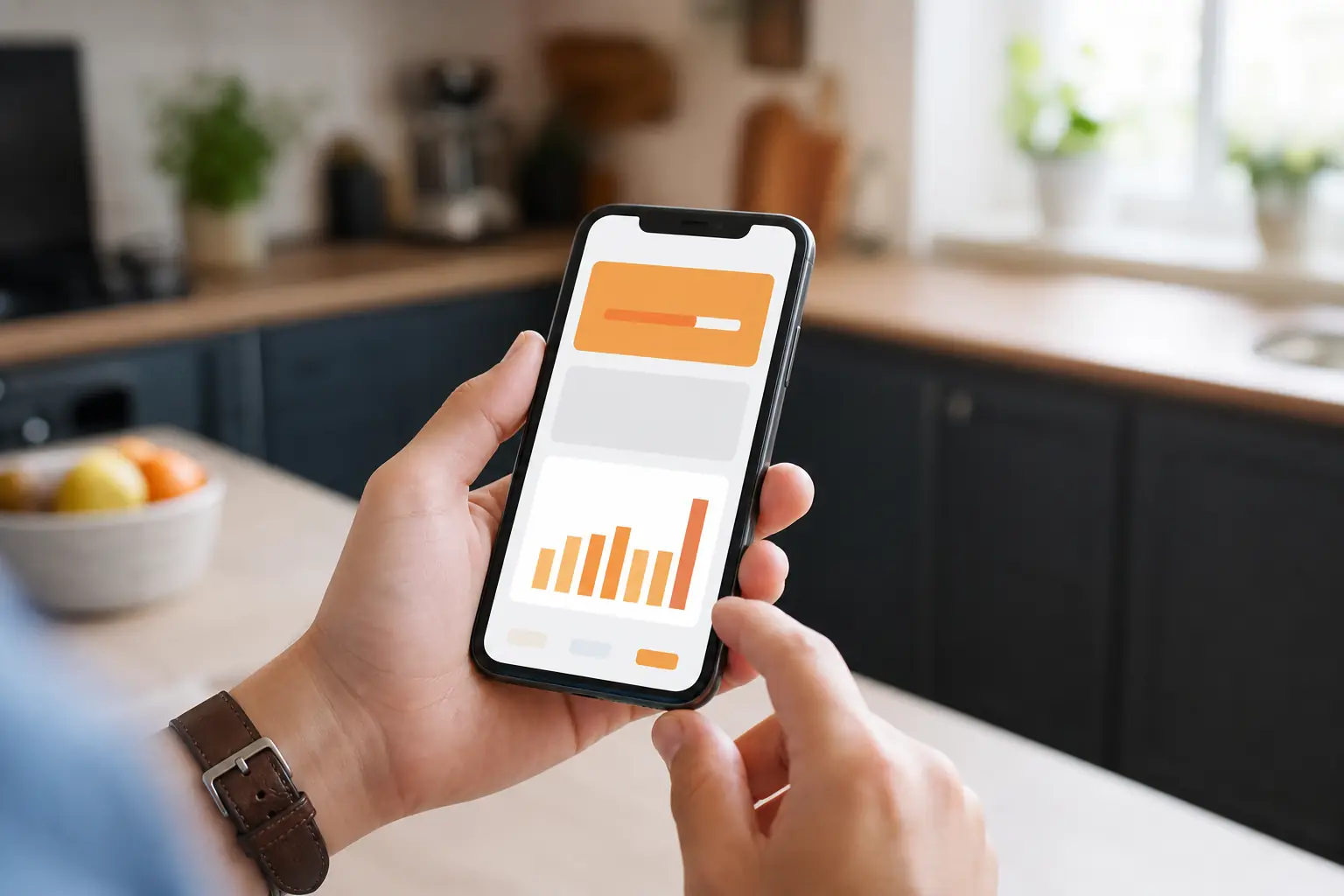 Customer checking prepaid electricity balance and daily usage on a smartphone